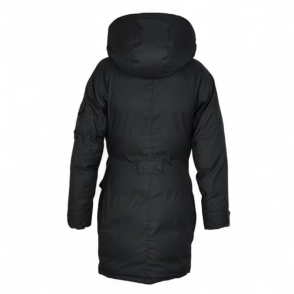 MEC Women's Black Premium Down Fill Parka Puffer Winter Hooded Coat Sz S - Picture 2 of 16